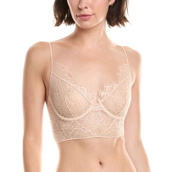 Kiki De Montparnasse Womens  Coquette Longline Bra, Pink - Picture 1 of 3